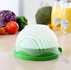 Salad Cutter Bowl, Veggie Choppers and Dicers, Salad Chopper Bowl and Cutter, Multi-Functional Fast Salad Cutter Bowl, Salad Cutter Bowl with Lid Fast Vegetable Cut Set (Green)
