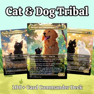 Proxy 100+ Card Commander Deck Cat & Dog Tribal Ready to Play Perfect Gift for Fans, Players and Collectors