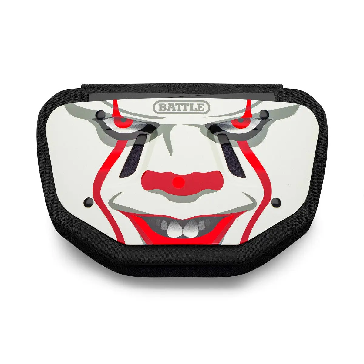 Battle Clown Chrome Football Back Plate - High-Impact Foam Interior, Curved Design for Max Energy Disbursement, Universal Fit, Adult & Youth Sizes