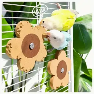 Soft Cork Bird Chew Toy Set with Replacement Pieces, Rotating Chewing & Beak Grinding Activity, Suitable for Small Parrots and Birds