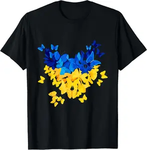 100% Cotton Ukraine Gift Flag Ukraini Kyiv Ukrainian Ukrajina Kyiv T-Shirt