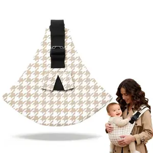 Baby Sling Carrier Newborn to Toddler, Lightweight & Portable Adjustable Toddler Carrier Sling Baby Carrier Toddlers Sling Carriers Hip Carriers for 8-45lbs, Brown Houndstooth
