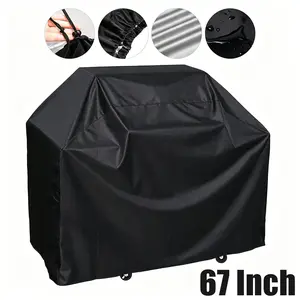 67 Inch Outdoor BBQ Grill Cover, Waterproof Windproof Anti-UV, Adjustable Hem, Foldable with Carry Bag for 2-3 Burner Gas Grills