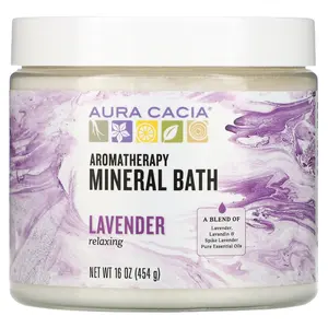 Aura Cacia Aromatherapy Mineral Bath, Relaxing Lavender, 16 oz (454 g)