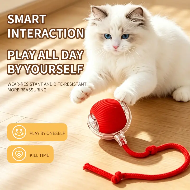 Interactive Cat Ball Toy, Automatic Rolling Ball for Cats, Self Play Pet Toy, Boredom Relief Indoor Cat Exercise Toy