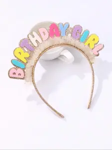 Colours Letter Design Headband, Creative Birthday Party Headband, Fashion Hair Accessories for Women & Girls, Chic Headbands