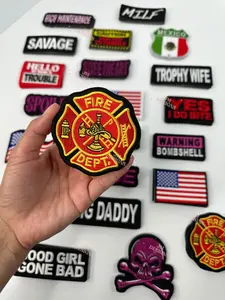 Fire Department Iron On Patch |Iron On | Patch| Trendy Patches | Hat Bar|Trucker Hat