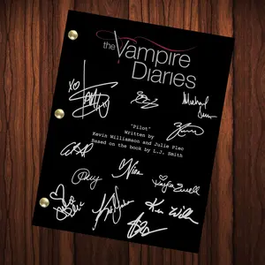 The Vampire Diaries Signed Autographed Script Full Screenplay Pilot Episode Full Cast Autograph  Full Script Reprint Nina Dobrev Elena Gilbert Ian Somerhalder	Damon Salvatore