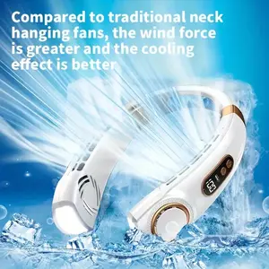 Portable Neck Fan, Strong Wind Adjustable, 360° Cooling, Ultra Quiet Bladeless Design, Non-Slip Material, Short Charging, Long Life