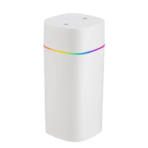600ML Dual Nozzle Air Humidifier, Noiseless Humidifier, Home Office Car Aromatherapy Mist Maker, Silent Seven-Color Night Light, USB Powered, Home Desktop Humidifier, Humidifier For Home, USB Humidifier Machine