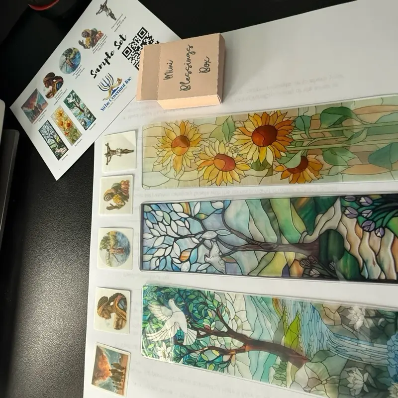 Influencer Sample Set - Clear Scripture Stickers - Stained Glass Art Transparent Bookmarks