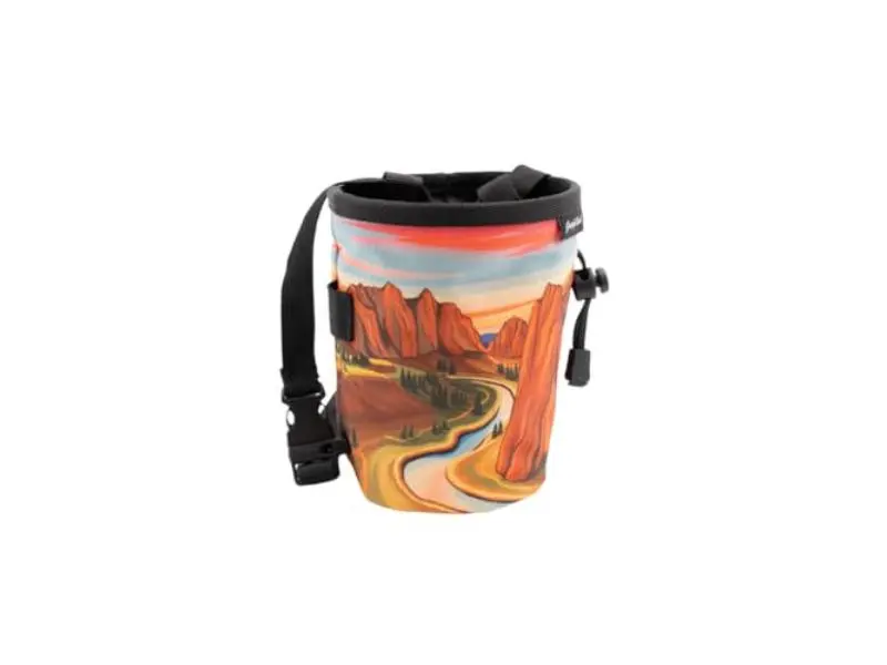 212 MAIN Gnarly Dude Heavy-Duty Fabric Rock Climbing & Bouldering Chalk Bag - Orange Sports & Outdoor Gear with Drawstring Closure, Emergency Whistle, Custom Artwork