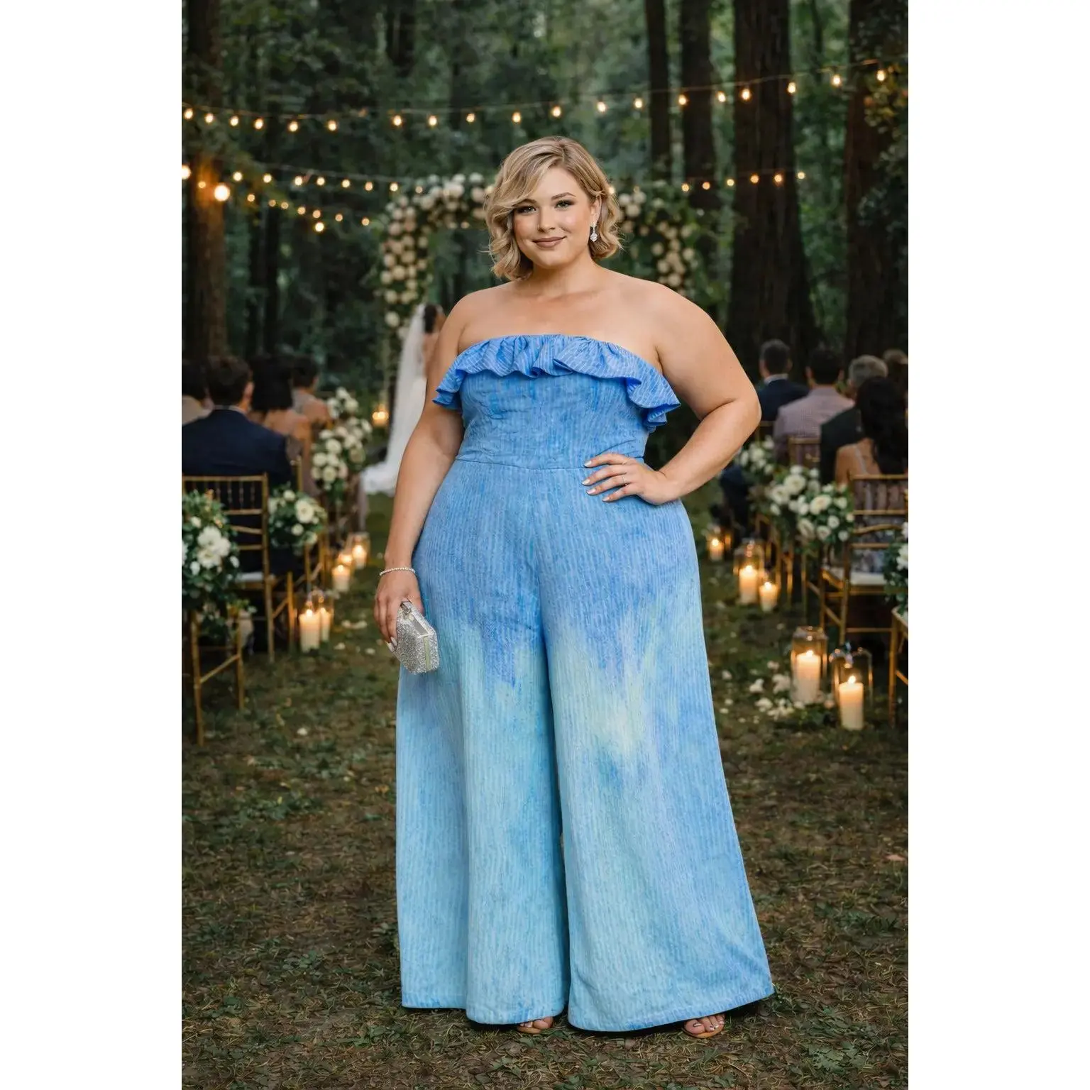 Strapless Blue Ombre Jumpsuit