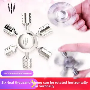 Six-Leaf Thousand-City Fidget Spinner Children's Finger Spinner Long-Lasting New Fidget Adult Alloy Metal Toy