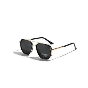 Unisex Square Fashionable Sunglasses - 2026 Summer Simple Full Rim UV-Protection Lens Geometric Double Beam Eyewear, Everyday Use Travel Outdoor Accessory