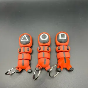 Squid Game Gaurd Keychains - Articulated- 3D Printed keychain