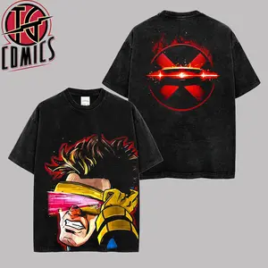 [IG] Vintage Cyclops XMen Premium Washed Cotton T-Shirt (Made In US), Scott Summers MCU Comic Graphic Tee, Super Hero MCU Universe Comics Book Fans Shirt, Comic Book Outfit, Gift For Hero Fans