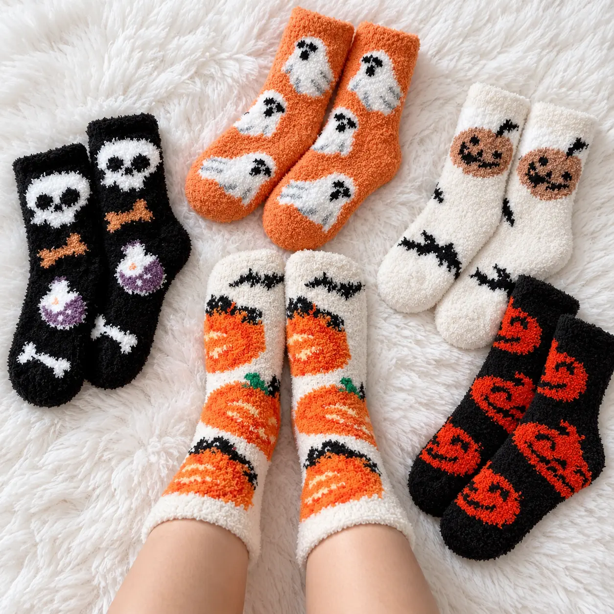 HALLOWEEN SOFT WARM COZY FUZZY SOCKS UNISEX ONE SIZE