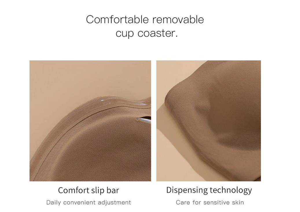 Women's Sexy Strapless Push Up Bra Removable Padded Seamless Ice Silk Top Women Invisible Beauty Back Anti-slip Off-shoulder Bra