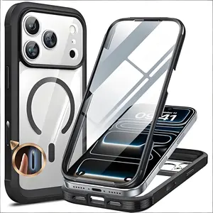 Suitable for iPhone 17 Pro Max/16 Plus/15/14/13/12/11 phone cases. 360° full coverage Shockproof phone case, TPU Cellphone Casing, screen protector, [with MagSafe magnetic attraction], anti-drop 16 Pro protective case.