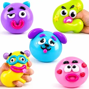 【Father's Day】Cute Funny Face Squishy Toys Set Slow Rise Squeeze Balls Anxiety Relief Sensory Fidget Toys for Adults Kids