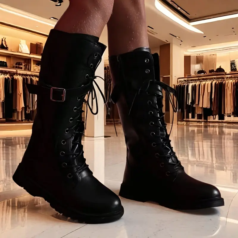 Girls' Boots for Autumn/Winter, High-Top Long Boots for Catwalk Performances, Single Boot with Side Zipper, Children's Fashion Princess High-Top Boots, Simple Style, Sizes 27-37,LED,little,breathable