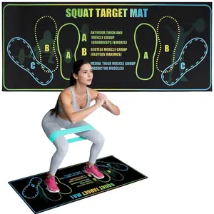 Anti-Slip Squat Exercise Mat Foot Position Design Thick Shock Absorption Pad