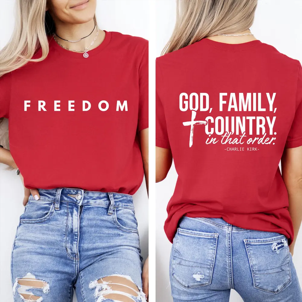 God Family Country Shirt, Conservative TShirt, Gift for Republican, Christian Activist Shirt, Proud American Shirt, Patriotic Shirt