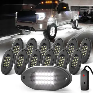White Car Underbody Lights 4/6/8/12 Pack, Light with Switch, Wheel Lights, Waterproof IP68, Suitable for Trucks Atv Utv Rzr Suv, Led Car Lights