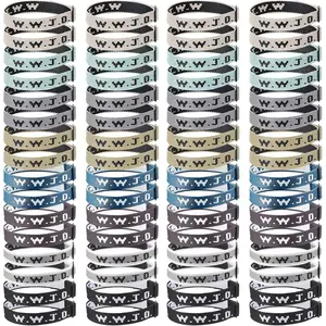 80 count WWJD Webbing Bracelets Easter Wristband What Would  Do Adjustable Religious Bracelets for Fundraisers