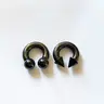 Surgical steel ear weights, gold color plugs stretchers gauged septum hoops silver horseshoe 16g- 2g (1 hoop) 00g septum ring  goth