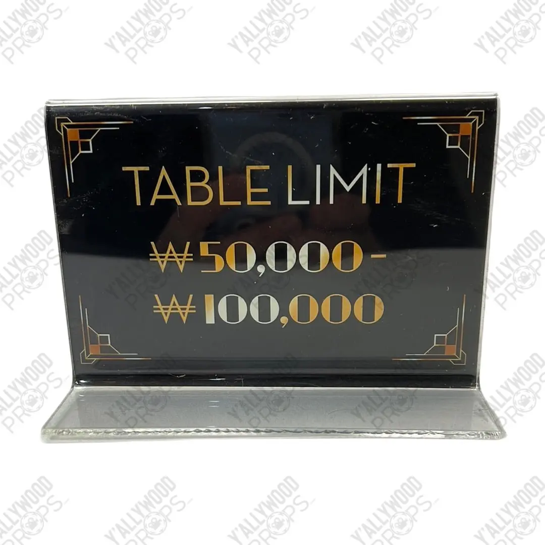 Table Limit Sign Casino Scene Black Panther