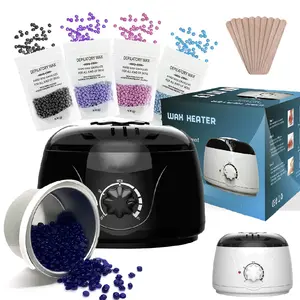 Hair Removal Waxing Kit Set, 1 Count Wax Warmer Machine with 4 Counts Wax Grain & 10pcs Wooden Sticks, Diffuser Hair Removal, Personal Care Appliances for Women Home Use, Hygiene Body Product