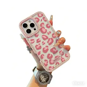 A luxurious leopard print rhinestone transparent shiny phone case, soft, shockproof, and full-coverage, suitable for iPhone 11/12/13/14/15/16/17. It is the perfect Christmas gift for friends, family, or yourself.