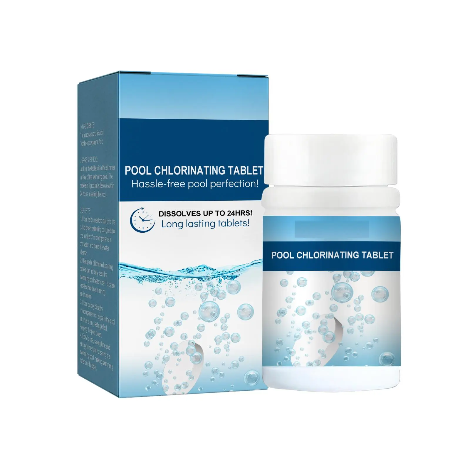 Pool Maintenance Tablets 100pcs,Chlorinating Tablets for Clean-Looking Pool Waterand Daily Care Cleaning And Water Improvement Effervescent