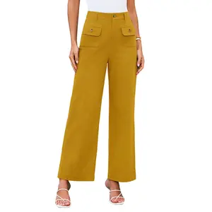 VVZ 2026 Women's High Waist Wide Leg Pants, Elegant Straight Leg Dress Pants with Pockets, Casual & Work Office Trousers for Commuting, Travel, Daily Wear