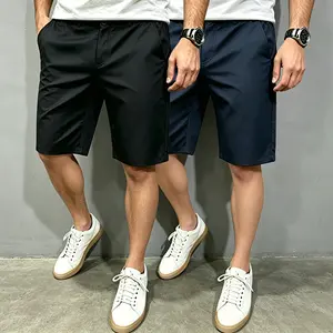 2-Pack Men’s Stretch Wrinkle-Resistant Summer Suit Shorts: Classic fit with pocket design, lightweight thin casual suit shorts suitable for everyday wear and office attire Men's Breathable