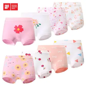 Dorsill GIRL Kids' 50s Combed Cotton Underwear 8-Pack shorties boyshorts Soft Comfy Forward-Shifted Seams for 2T-12Y Kids Comfortable Everyday Wear