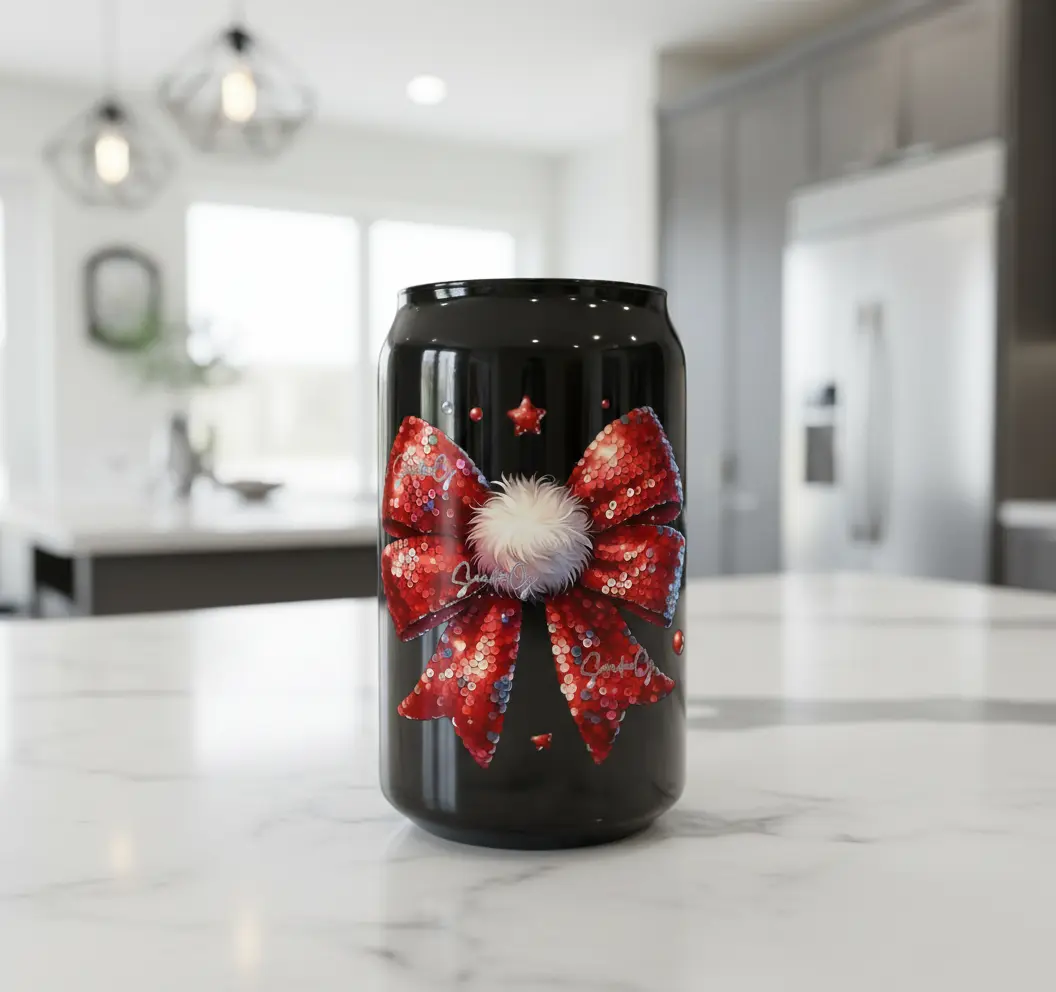 Red Glitter Coquette Bow - UVDTF Decal for cups/hard surfaces sticker