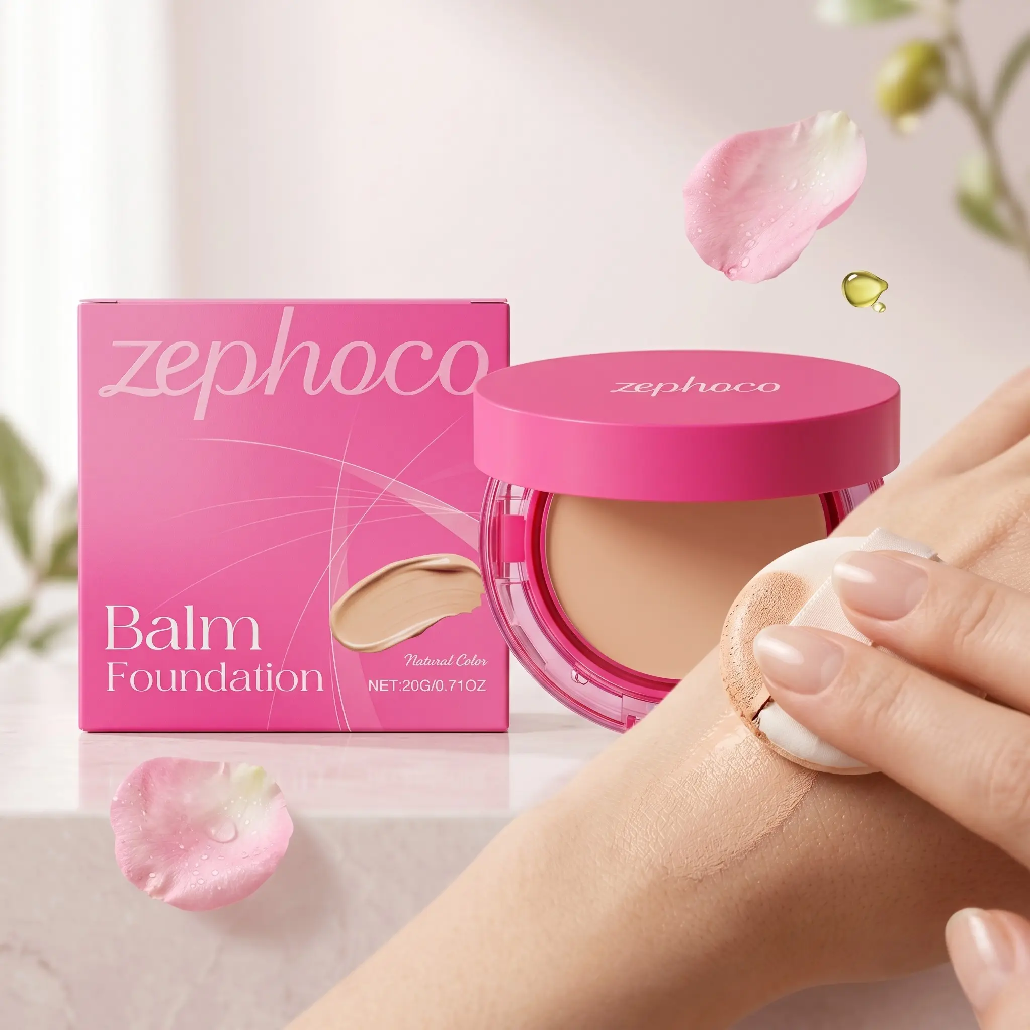 Multicolor Balm Foundation Cream Lightweight Flattering Moisturizing Nourishing Flawless Complexion Suitable for Oily Dry Skin, Perfect Makeup Base Hydrating Lightweight Base Concealer Cosmetic Moisturizer