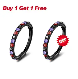 Buy One Get One Free-Oufer Halloween Color Stainless Steel 20G Hinged Segment Nose Ring Buy One Get One Free-Oufer Halloween Color Stainless Steel 20G Hinged Segment Nose Ring