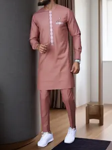 Hot New African Men's Set, Digital Top and Long Pants 2-Piece, Trendy Cross-Border Fashion, Ideal for Casual Wear