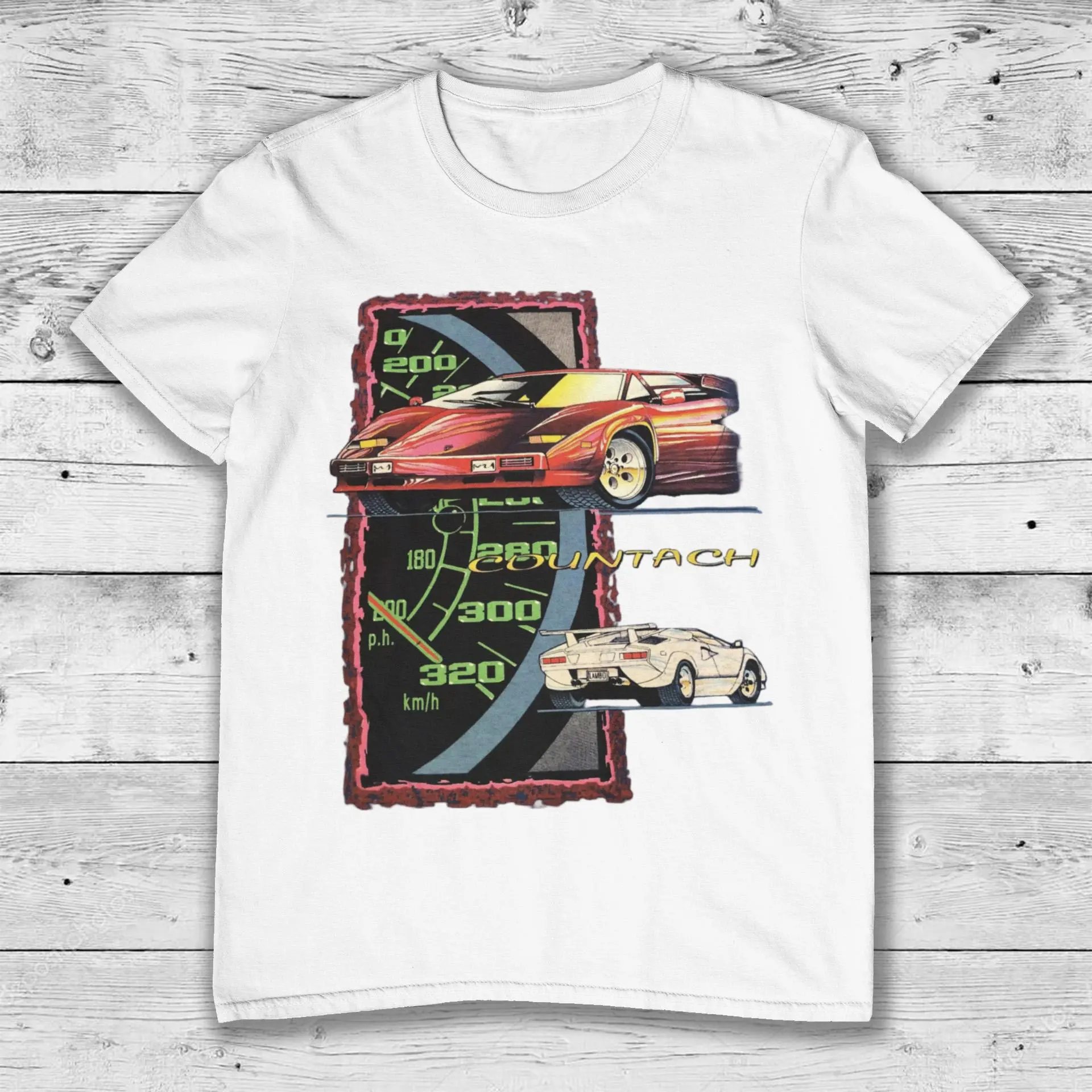 Vintage 90s Lamborghini Countach T-Shirt, Retro Car Graphic Tee Tee Classic Cotton, Classic Sports Car Lover Shirt, Sports Car Shirts