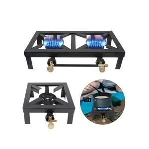 Portable Double Burner Outdoor Propane Gas Stove - High Efficiency Camp Cooking
