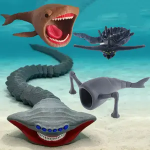 1/4pc 3D Printing Sea Eater Bloop Gran Maja Action Figure Model Toy Doll Christmas Gift Joint-movable Deep Sea Monster Figurines
