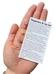 Happiness & Joy Stone Set (Small Chips) - Rose Quartz, Sunstone, Citrine (Treated), Clear Quartz