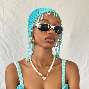 Ocean wave crochet hat
