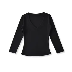 FDR 3/4 Sleeve V Neck Lyocell Soft Stretchy Casual Top