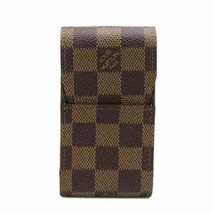 Pre-owned Louis Vuitton canvas Small Leather Goods Preowned Damier Case Damier Ebene