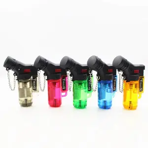 5 PCS Mini Torch For Candles BY007-1 Modern Design Small Plastic Windproof Injection Spray Gun Transparent Visible Gas Fire